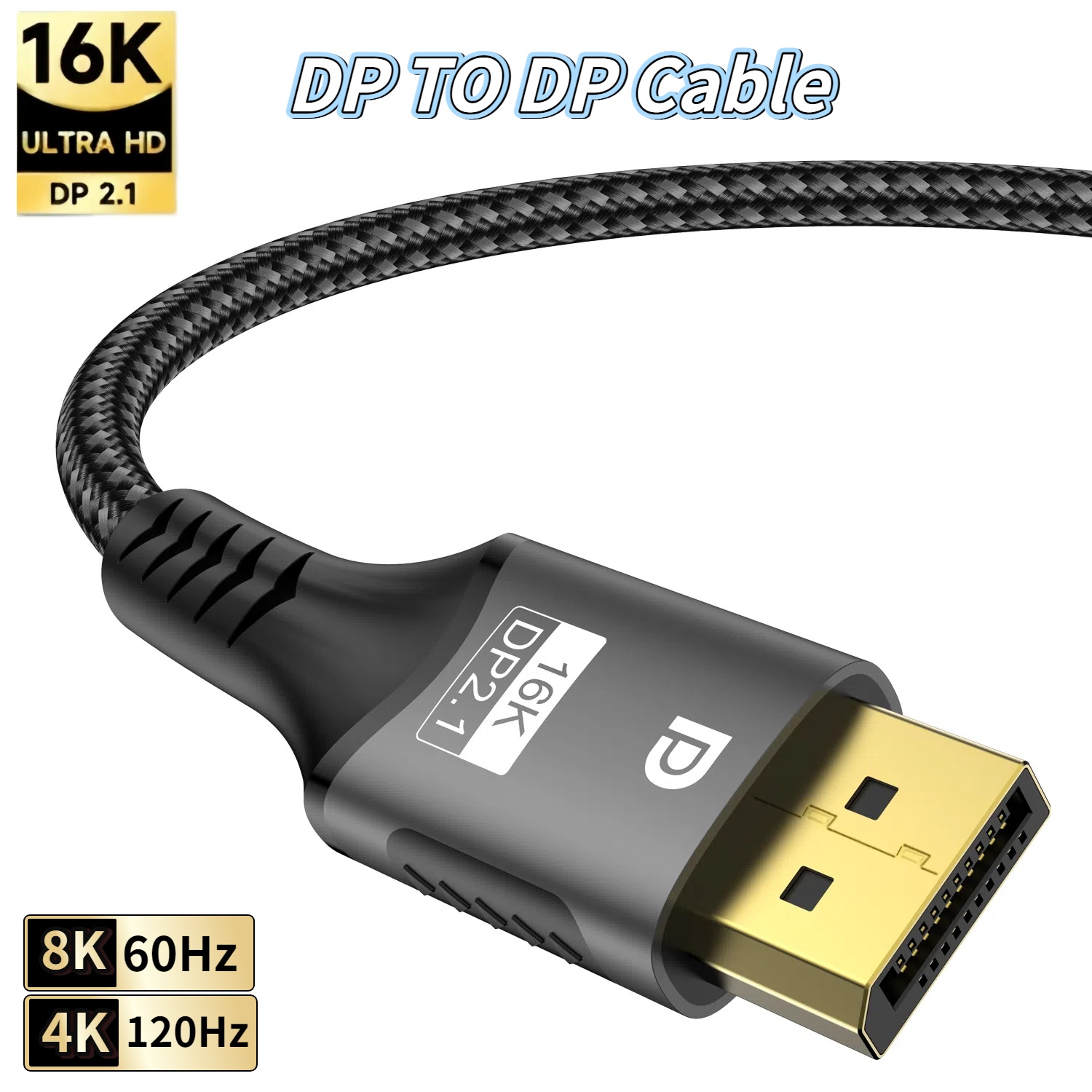 Retro Gaming Projector - 16K Displayport 2.1 to DP Cable