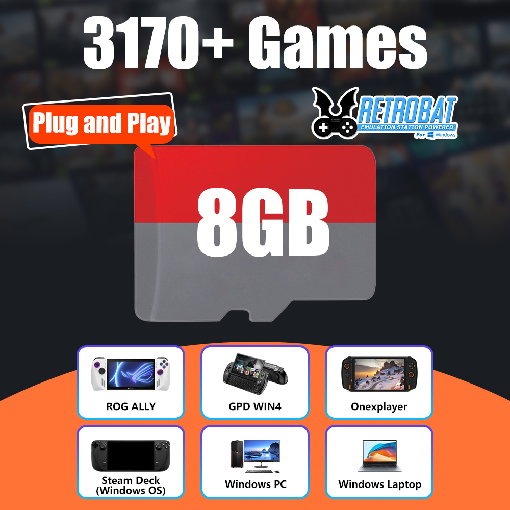 Retro Gaming Mini Pc - 8GB TF Game Card with 3170