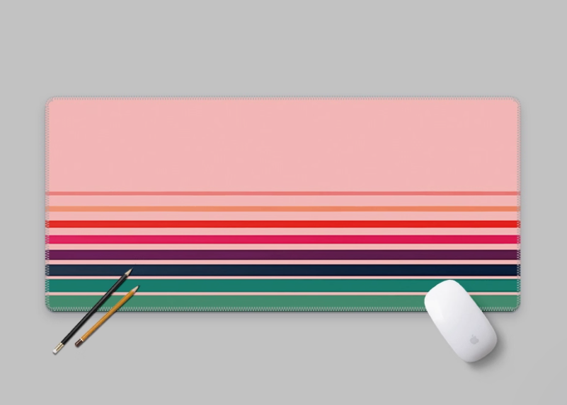 Retro Vintage Stripes Deskmat  – Retro Gaming On Bewertung und Preis