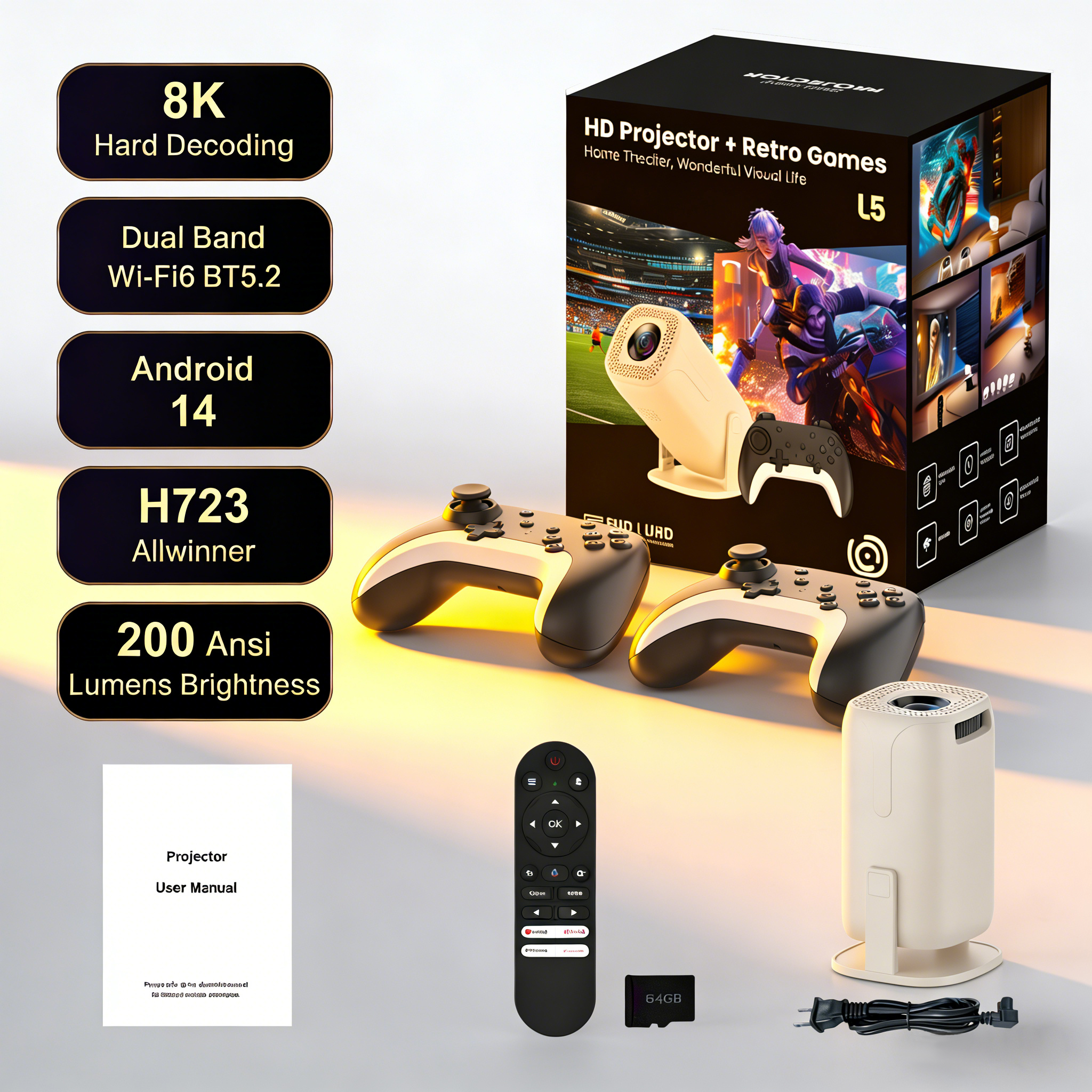 U5 Gaming Projector Android 14 – Retro Gaming Projector Bewertung und Preis