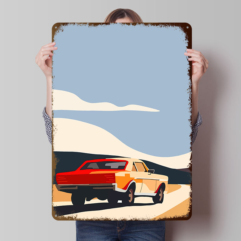 Vintage Car on Road Metal Post – Retro Gaming On Bewertung und Preis
