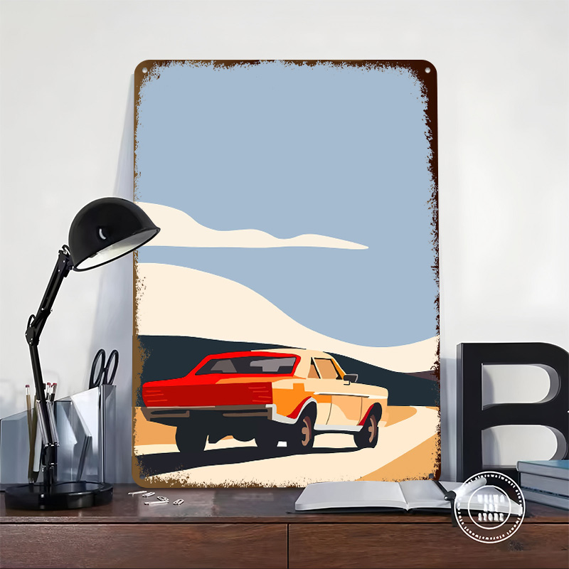 Vintage Car on Road Metal Post – Retro Gaming On Bewertung und Preis