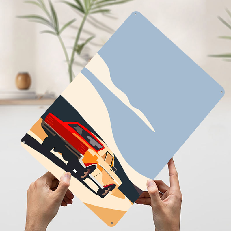 Vintage Car on Road Metal Post – Retro Gaming On Bewertung und Preis