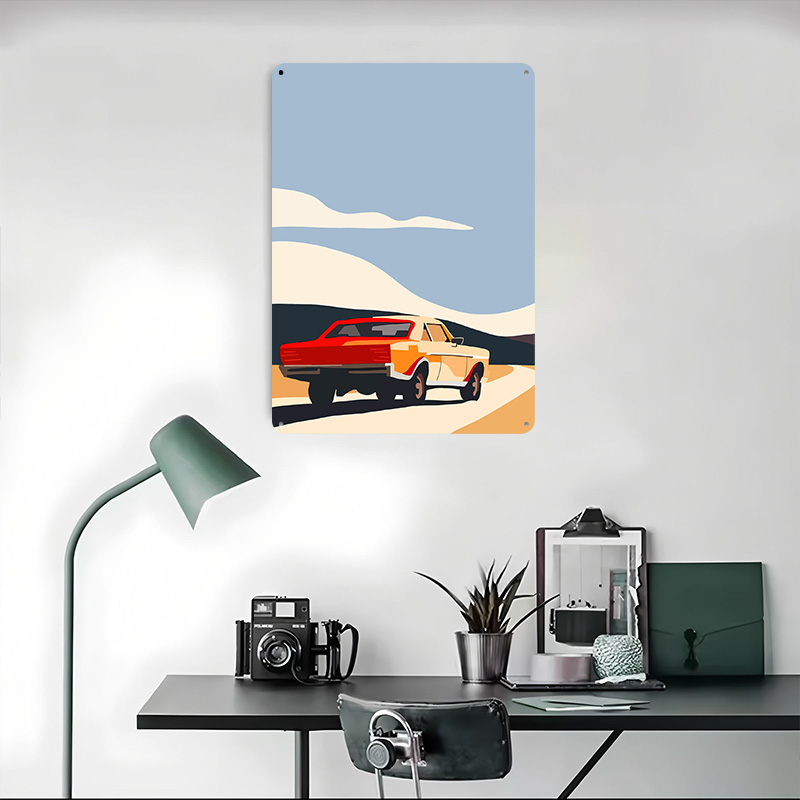 Vintage Car on Road Metal Post – Retro Gaming On Bewertung und Preis