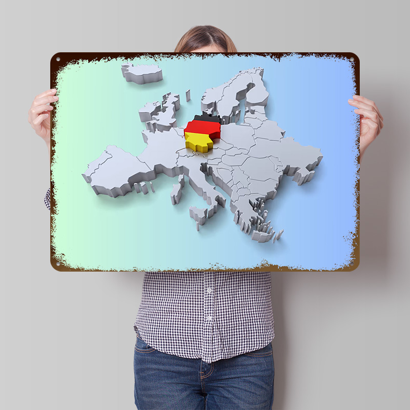 Germany on Europe Map Metal Po – Retro Gaming On Bewertung und Preis