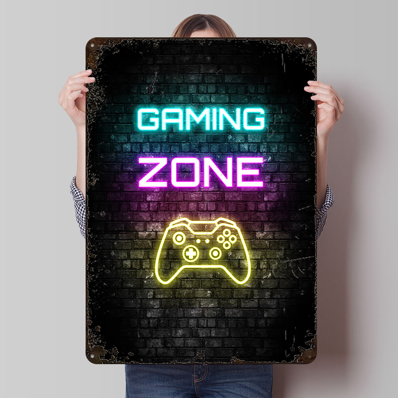 Gaming Zone Neon Sign on Brick – Retro Gaming On Bewertung und Preis